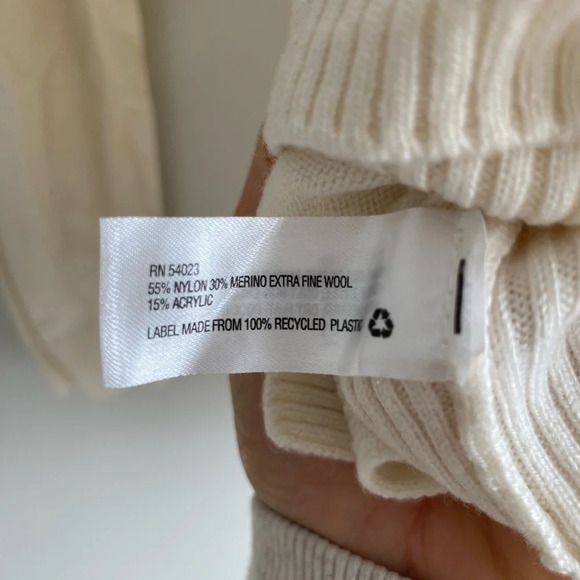 GAP Cream Extra Fine Merino Wool Turtleneck Sweater  Tunic Size S - Picture 13 of 13
